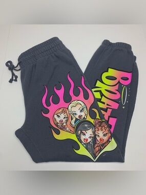 BRATZ Sweatpants Gray Drawstring Retro MGA Joggers Size Large 11/13 Juniors